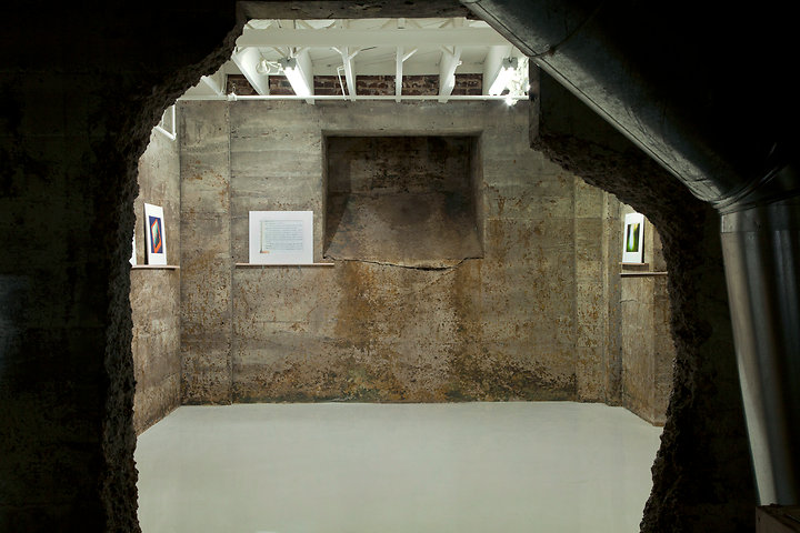 View from anteroom to main gallery, Law of Dissipation, Tops Gallery
